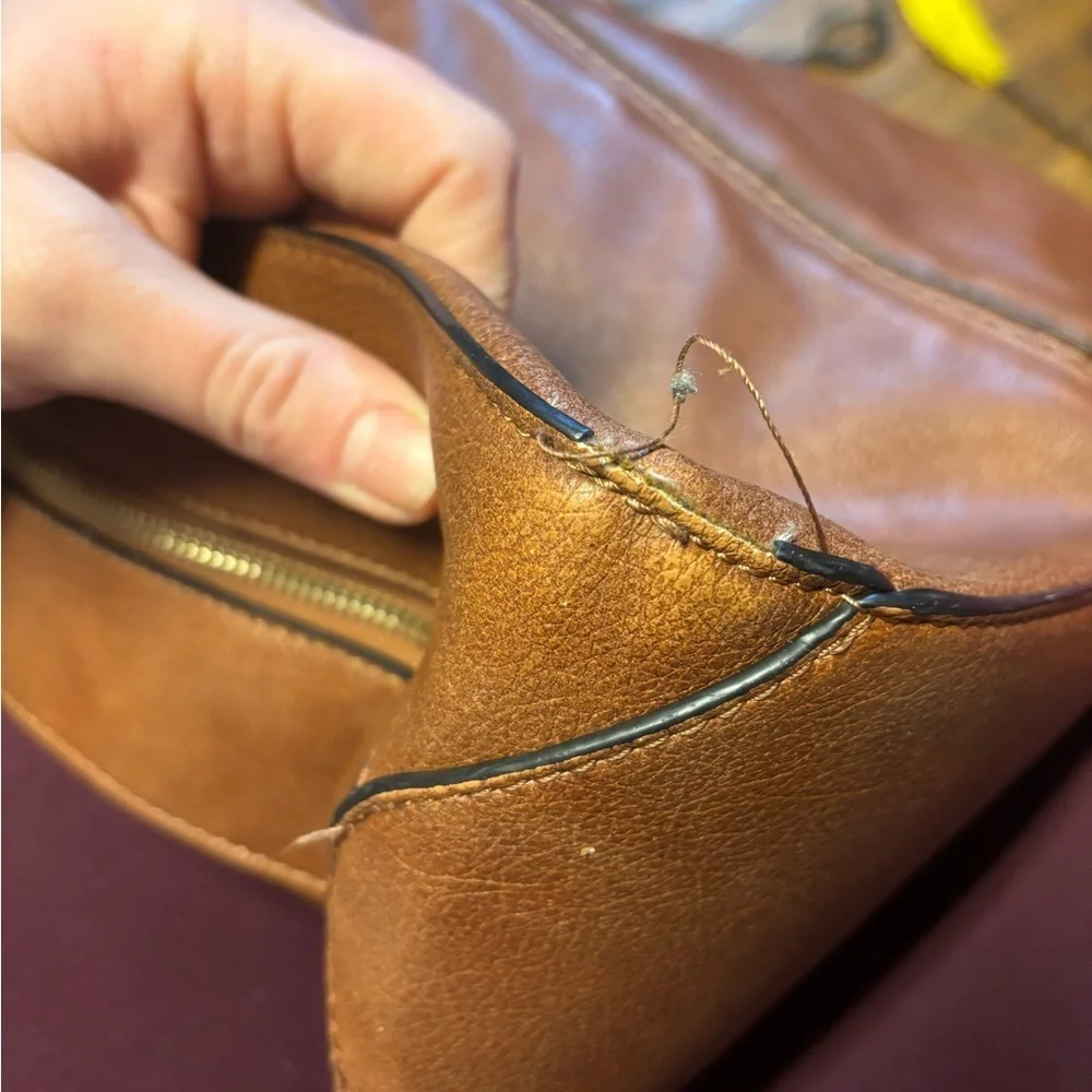 Elegant REALER Tan Vegan Leather Hobo Crossbody Bag